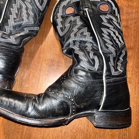 Rocky cowboy western boots Boots Size 9.5 M Black Pull On - Picture 2 of 7
